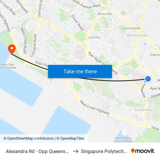 Alexandra Rd - Opp Queensway Shop Ctr (11519) to Singapore Polytechnic (Poly Marina) map
