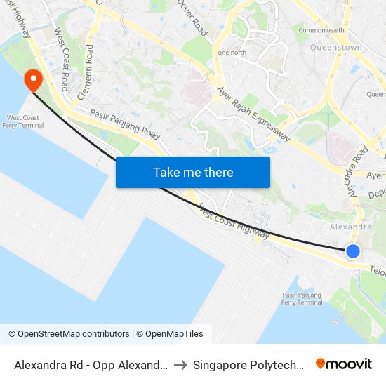 Alexandra Rd - Opp Alexandra Retail Ctr (15049) to Singapore Polytechnic (Poly Marina) map