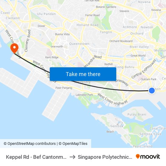 Keppel Rd - Bef Cantonment Rd (05641) to Singapore Polytechnic (Poly Marina) map