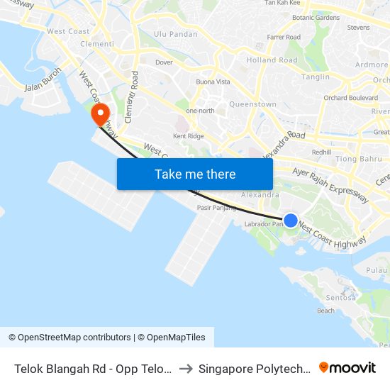 Telok Blangah Rd - Opp Telok Blangah Stn (14169) to Singapore Polytechnic (Poly Marina) map
