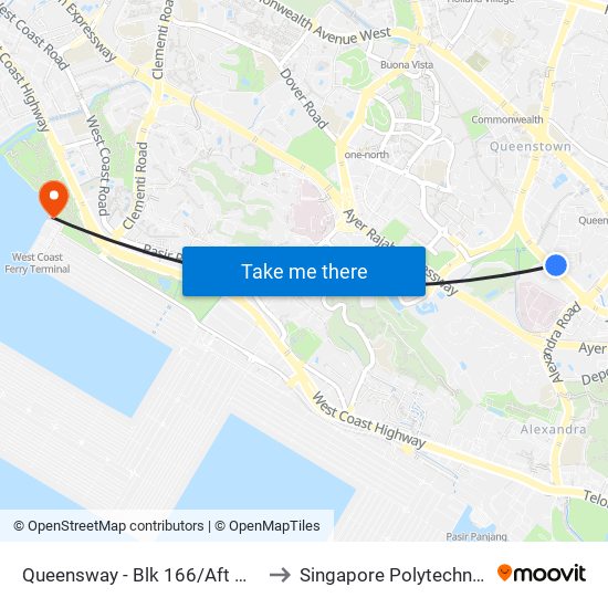 Queensway - Blk 166/Aft Mei Chin Rd (11029) to Singapore Polytechnic (Poly Marina) map