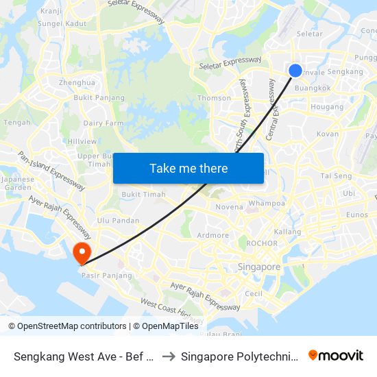Sengkang West Ave - Bef Jln Kayu (68011) to Singapore Polytechnic (Poly Marina) map