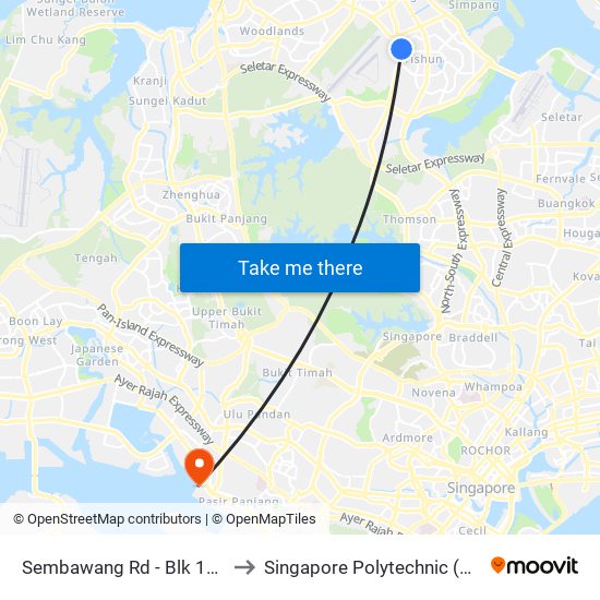 Sembawang Rd - Blk 101 (57119) to Singapore Polytechnic (Poly Marina) map