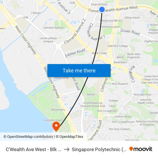 C'Wealth Ave West - Blk 365 (17159) to Singapore Polytechnic (Poly Marina) map