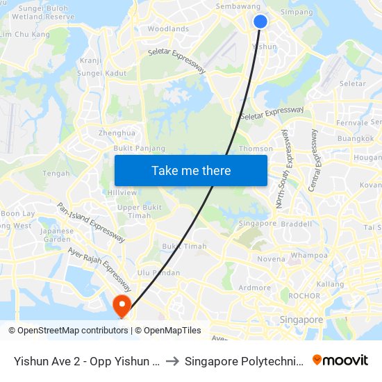Yishun Ave 2 - Opp Yishun Emerald (59529) to Singapore Polytechnic (Poly Marina) map