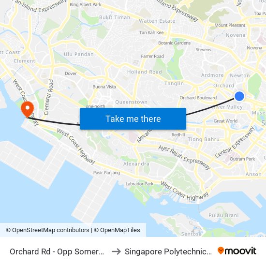 Orchard Rd - Opp Somerset Stn (09038) to Singapore Polytechnic (Poly Marina) map