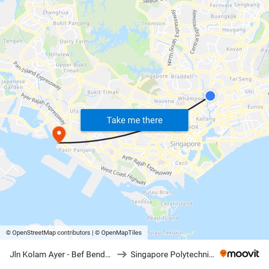 Jln Kolam Ayer - Bef Bendemeer Rd (60079) to Singapore Polytechnic (Poly Marina) map