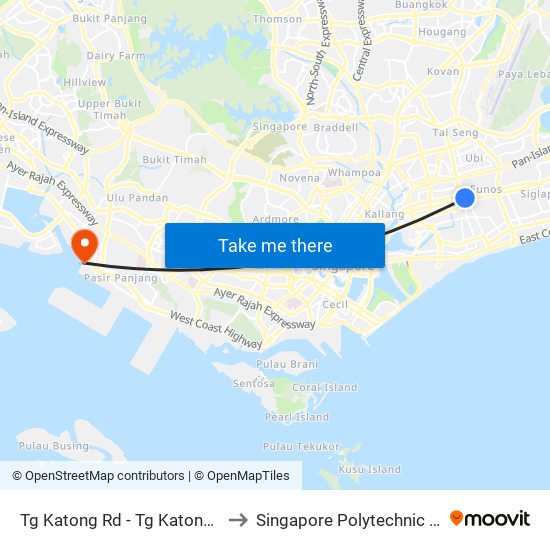 Tg Katong Rd - Tg Katong Cplx (82119) to Singapore Polytechnic (Poly Marina) map