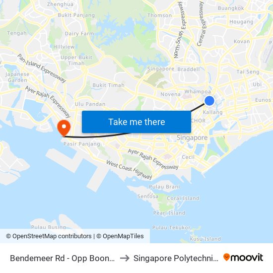 Bendemeer Rd - Opp Boon Keng Stn (60119) to Singapore Polytechnic (Poly Marina) map