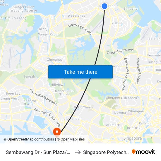 Sembawang Dr - Sun Plaza/Sembawang Stn (58251) to Singapore Polytechnic (Poly Marina) map