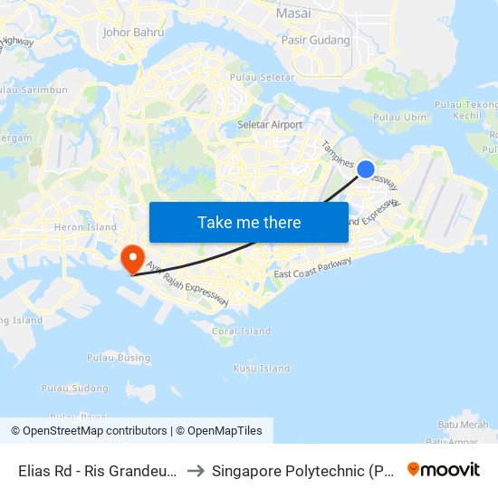 Elias Rd - Ris Grandeur (77061) to Singapore Polytechnic (Poly Marina) map