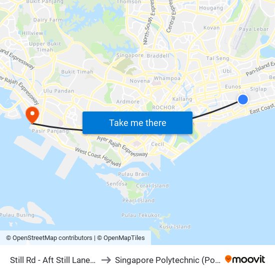 Still Rd - Aft Still Lane (83309) to Singapore Polytechnic (Poly Marina) map