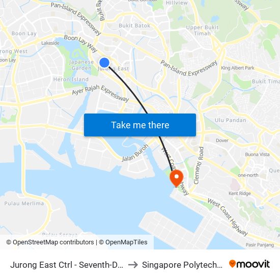 Jurong East Ctrl - Seventh-Day Advent CH (28441) to Singapore Polytechnic (Poly Marina) map