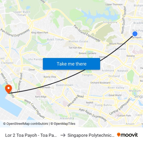 Lor 2 Toa Payoh - Toa Payoh Stn (52189) to Singapore Polytechnic (Poly Marina) map