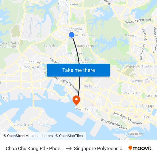 Choa Chu Kang Rd - Phoenix Stn (44141) to Singapore Polytechnic (Poly Marina) map