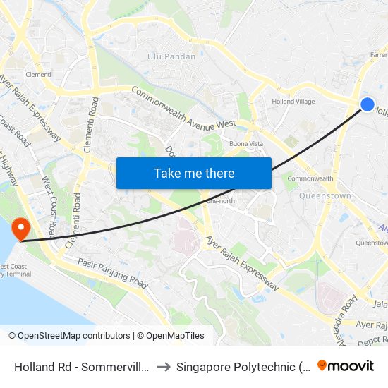 Holland Rd - Sommerville Pk (11229) to Singapore Polytechnic (Poly Marina) map