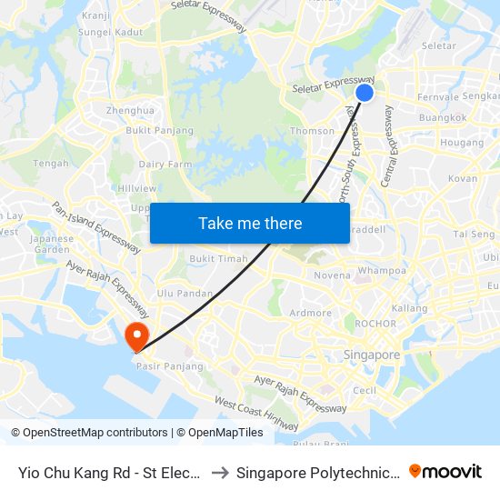 Yio Chu Kang Rd - St Electronics (55059) to Singapore Polytechnic (Poly Marina) map