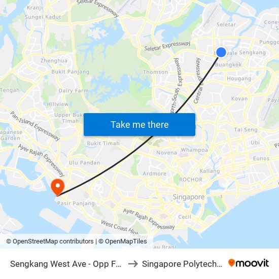 Sengkang West Ave - Opp Fernvale Pr Sch (67491) to Singapore Polytechnic (Poly Marina) map