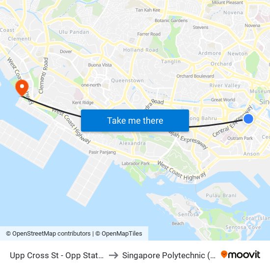 Upp Cross St - Opp State Ct (06171) to Singapore Polytechnic (Poly Marina) map