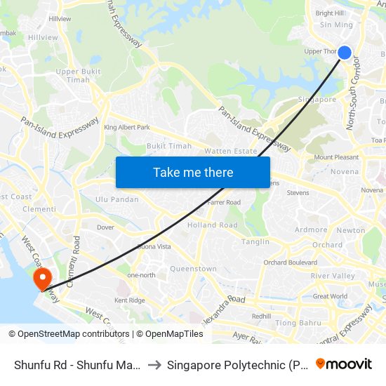 Shunfu Rd - Shunfu Mart (53291) to Singapore Polytechnic (Poly Marina) map