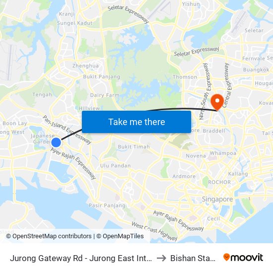 Jurong Gateway Rd - Jurong East Int (28009) to Bishan Stadium map