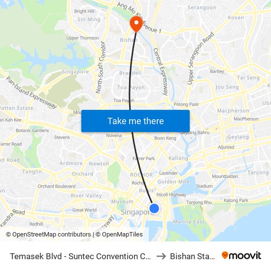 Temasek Blvd - Suntec Convention Ctr (02151) to Bishan Stadium map