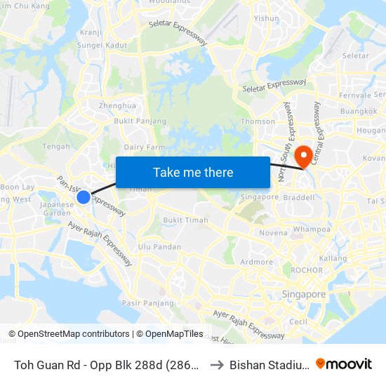 Toh Guan Rd - Opp Blk 288d (28631) to Bishan Stadium map