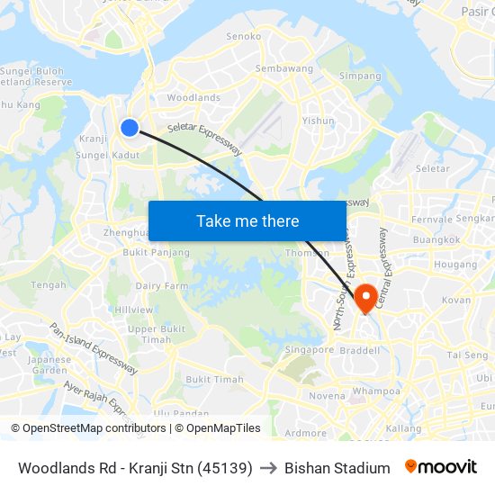 Woodlands Rd - Kranji Stn (45139) to Bishan Stadium map