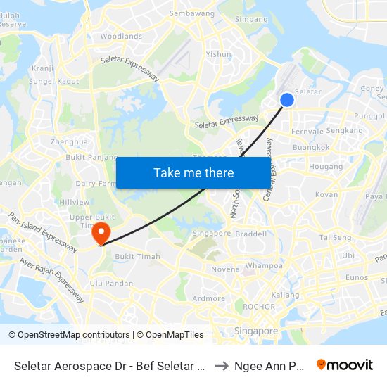 Seletar Aerospace Dr - Bef Seletar A'Space Rise (68081) to Ngee Ann Polytechnic map