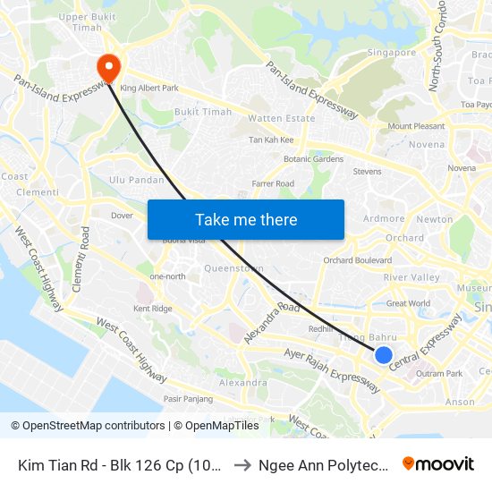 Kim Tian Rd - Blk 126 Cp (10121) to Ngee Ann Polytechnic map