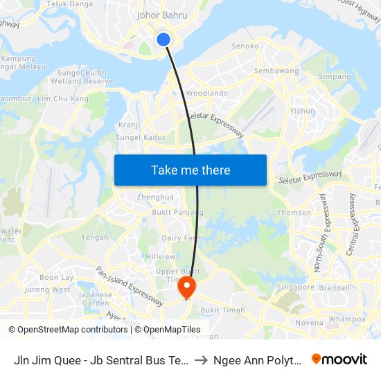 Jln Jim Quee - Jb Sentral Bus Ter (47711) to Ngee Ann Polytechnic map