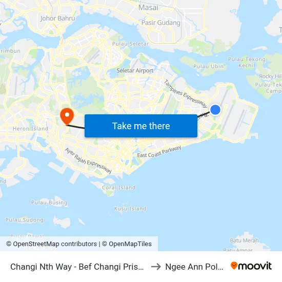 Changi Nth Way - Bef Changi Prison Cplx (97331) to Ngee Ann Polytechnic map