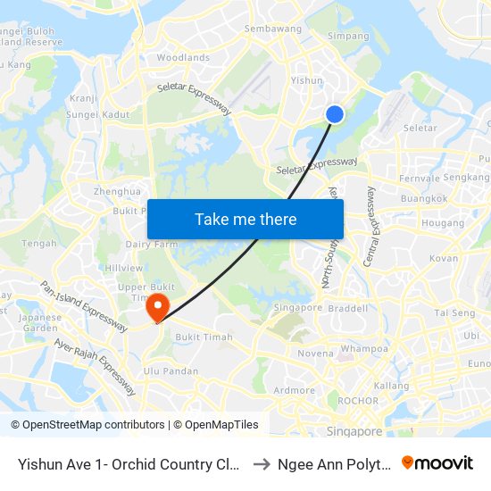 Yishun Ave 1- Orchid Country Club (59749) to Ngee Ann Polytechnic map