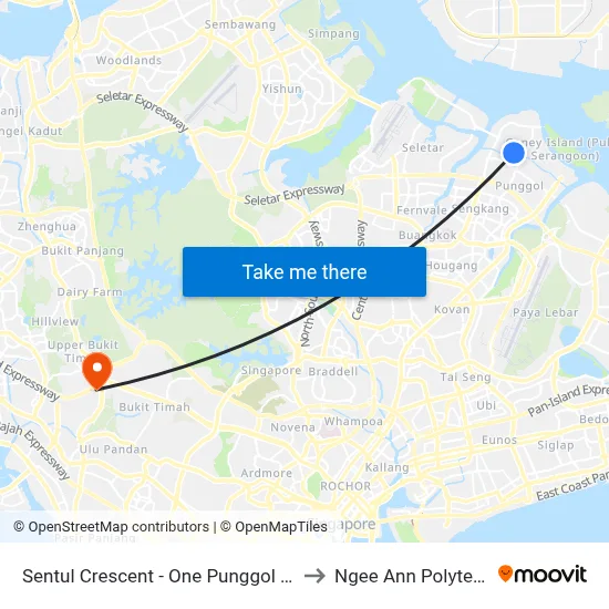 Sentul Crescent - One Punggol (65489) to Ngee Ann Polytechnic map