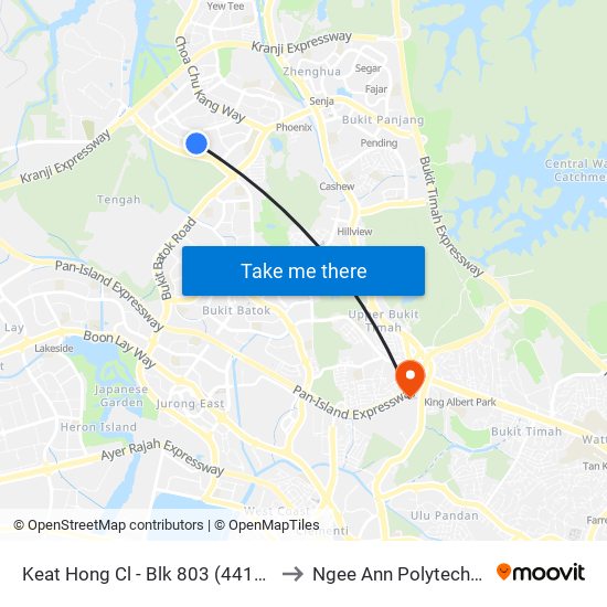 Keat Hong Cl - Blk 803 (44189) to Ngee Ann Polytechnic map