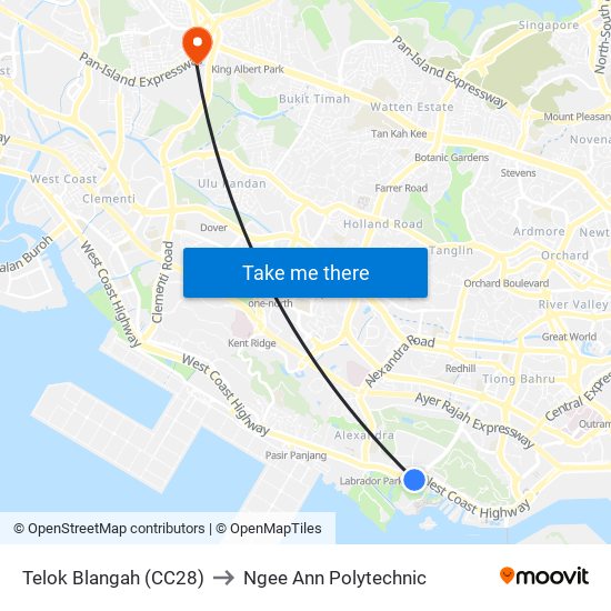 Telok Blangah (CC28) to Ngee Ann Polytechnic map