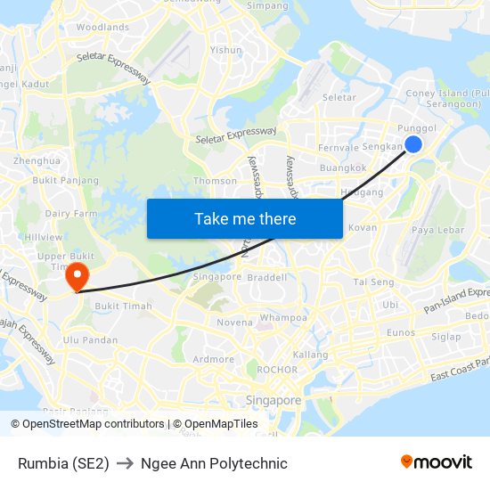 Rumbia (SE2) to Ngee Ann Polytechnic map