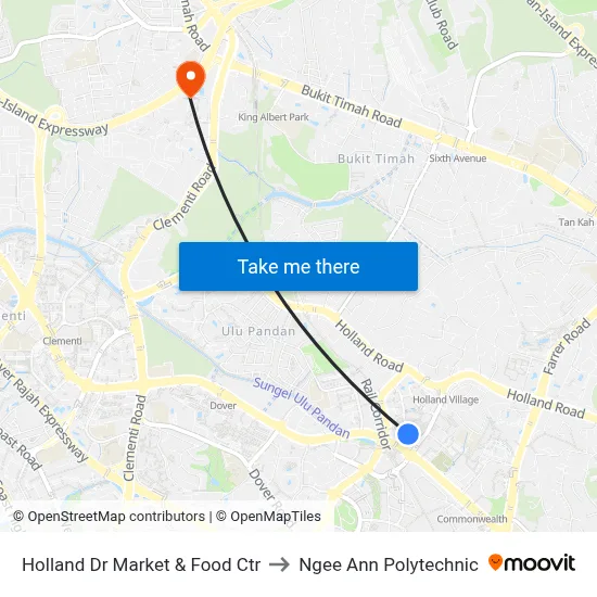 Holland Dr Market & Food Ctr to Ngee Ann Polytechnic map