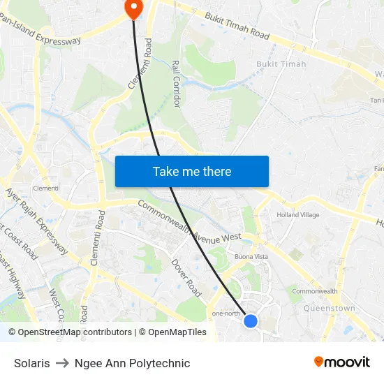 Solaris to Ngee Ann Polytechnic map