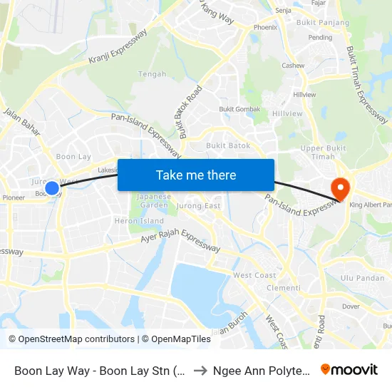 Boon Lay Way - Boon Lay Stn (22579) to Ngee Ann Polytechnic map