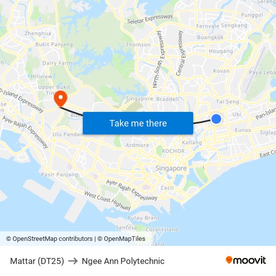Mattar (DT25) to Ngee Ann Polytechnic map