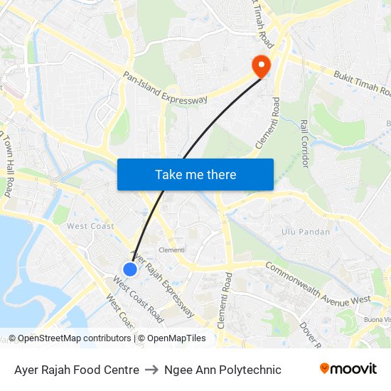 Ayer Rajah Food Centre to Ngee Ann Polytechnic map