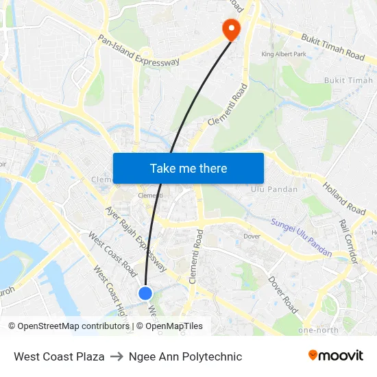 West Coast Plaza to Ngee Ann Polytechnic map