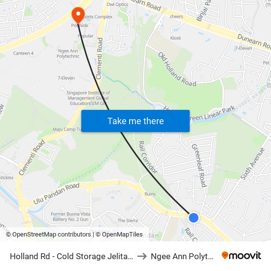 Holland Rd - Cold Storage Jelita (11291) to Ngee Ann Polytechnic map