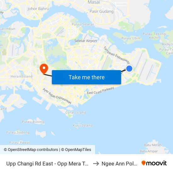 Upp Changi Rd East - Opp Mera Terr P/G (96061) to Ngee Ann Polytechnic map