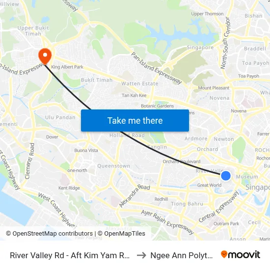 River Valley Rd - Aft Kim Yam Rd (13091) to Ngee Ann Polytechnic map