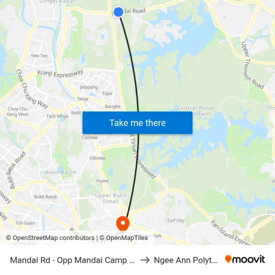 Mandai Rd - Opp Mandai Camp 2 (48011) to Ngee Ann Polytechnic map