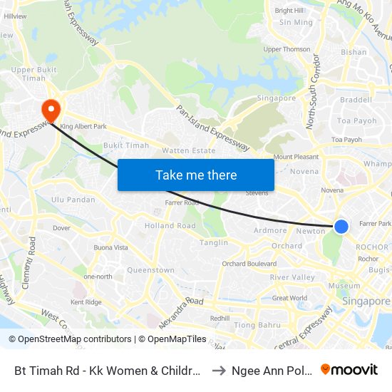 Bt Timah Rd - Kk Women & Children Hosp (40279) to Ngee Ann Polytechnic map