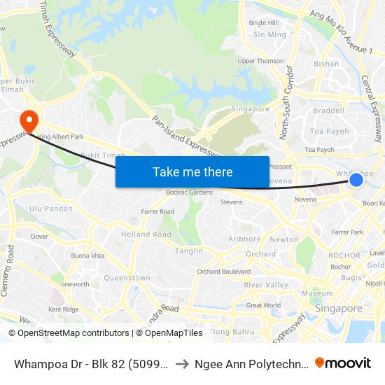 Whampoa Dr - Blk 82 (50991) to Ngee Ann Polytechnic map