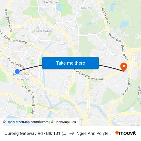 Jurong Gateway Rd - Blk 131 (28301) to Ngee Ann Polytechnic map